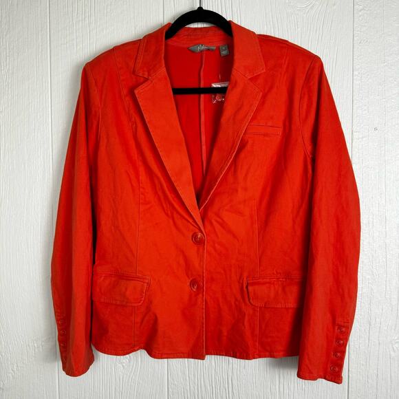 Motto Coral Colored Blazer Two Button Cotton Rayon Blend Size 14 - Picture 2 of 7